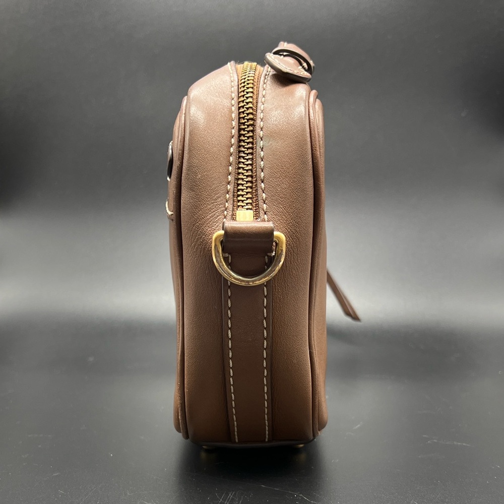 Tory Burch Leather Monogram Crossbody Camera Bag Two Way Tan - Picture 6 of 16